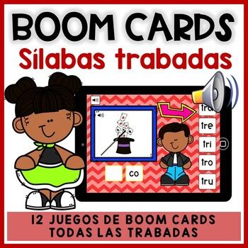 BOOM CARDS SÍLABAS TRABADAS Lectura Spanish Blends Digital by Ms