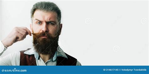 Bearded Man With Classic Long Beard Amd Mustaches Retro Bearded Gay