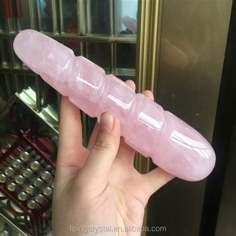 Natural Rose Quartz Cute Dildo Yoni Healing Crystal Massage Wand Dildos