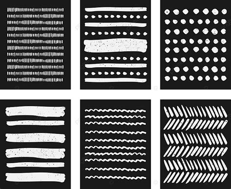 Hand Drawn Brush Strokes Patterns Collection Cool Stroke Stripe Vector