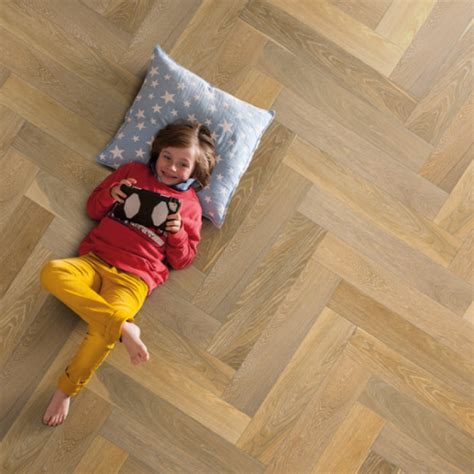 Light Smoked Oak Engineered Herringbone Flooring By Elka