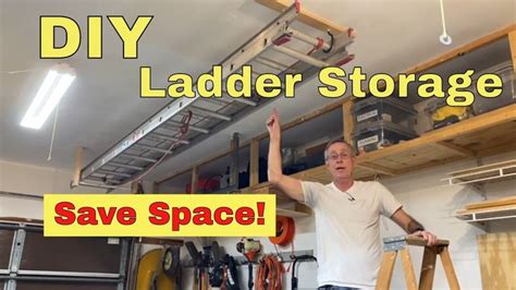 Ladder Storage Ideas | Ladder storage, Ladder storage ideas, Garage storage bins