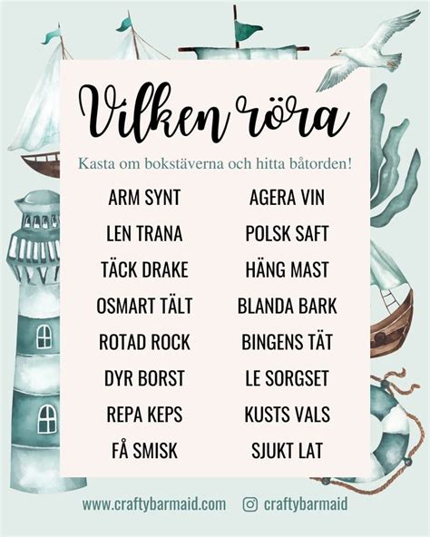 Sommar Crafty Barmaid Fr Gesport Spel F R Vuxna Ordlekar