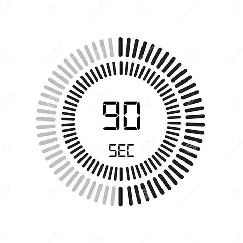 The 90 Seconds Icon Digital Timer Clock And Watch Timer Countdown Symbol Isolated On White