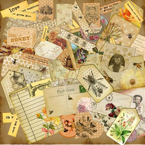 Printable Vintage Beekeepers Journal Digital Ephemera Instant Download Journal Pages Junk