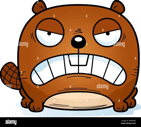 A Cartoon Illustration Of A Beaver Looking Mad Stock Vector Image And Art