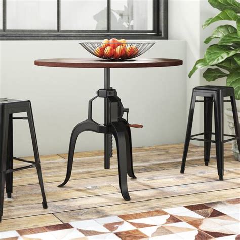 Williston Forge Tabouret de bar pivotant à hauteur réglable en bois