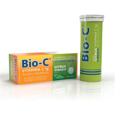 Vitamina C Bio C 1g Sabor Citrus 10 Comprimidos Efervescentes