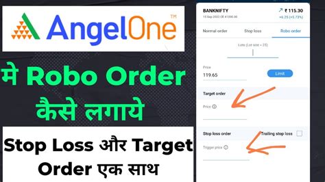 How To Place Robo Order In Angel One Stop Loss And Target Order Both