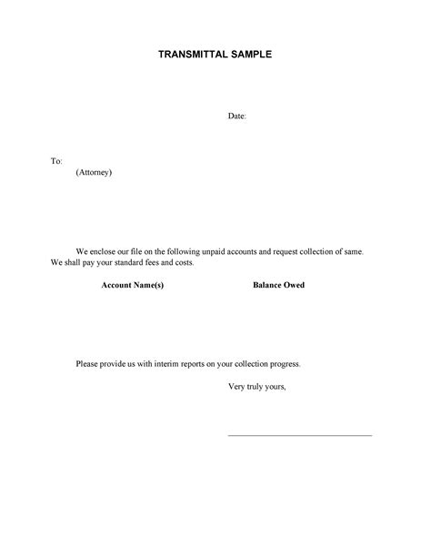 Letter Of Transmittal Great Examples Templates Templatelab