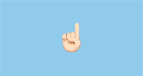 Nach Oben Weisender Zeigefinger Von Vorne Helle Hautfarbe Emoji On