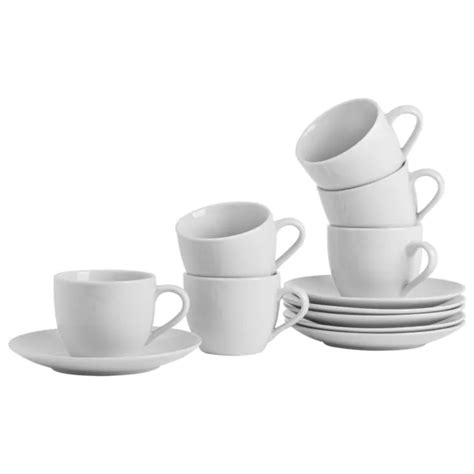 Coupe Pc Th Blanc Et Soucoupe En Porcelaine Teacups Cappuccino Ml