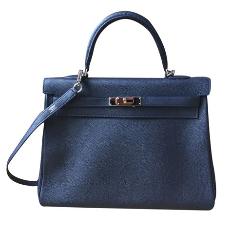 Herm S Sac Kelly Togo Bleu Nuit Cuir Ref Joli Closet