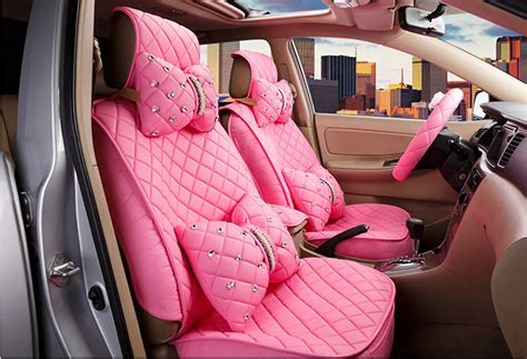 2016 new superior quality luxury pink Seat Covers leather Seating ...