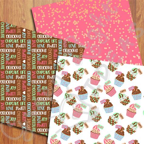 Cupcake Digital Papers Cupcake Backgrounds Party Scrapbook Papers By