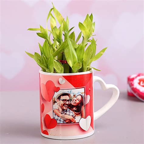 Buy Send Two Layer Bamboo In Personalised Heart Handle Mug Online Fnp