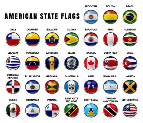 American State Flags 3D Rounded 12484674 Vector Art at Vecteezy