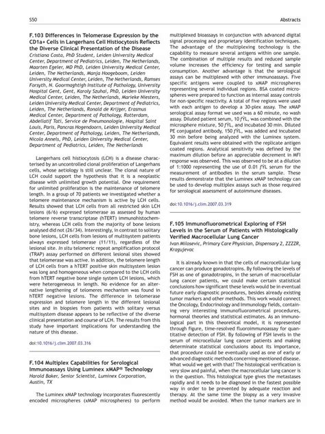 Pdf Multiplex Capabilities For Serological Immunoassays Using Luminex