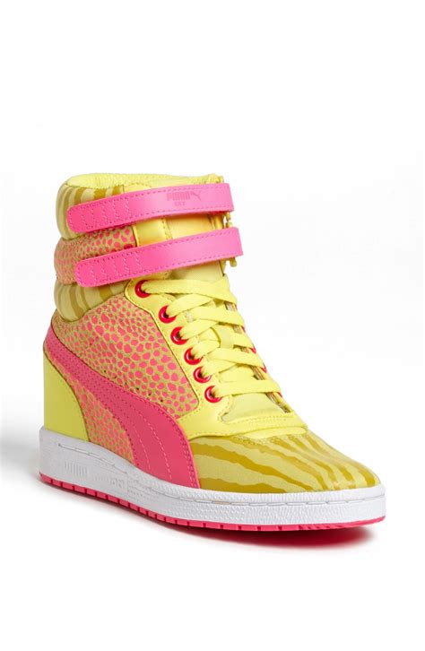 Puma Sky Wedge Reptile Sneaker In Multicolor Yellow Lyst