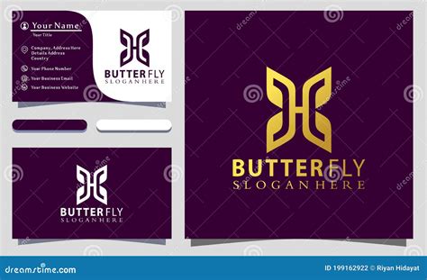 Letter H Butterfly Beauty Logo Design Vector Illustration Business