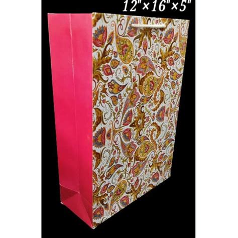 Kraft Paper Printed Shopping Bag Capacity 2 Kg Size 12x16x5 Inch At