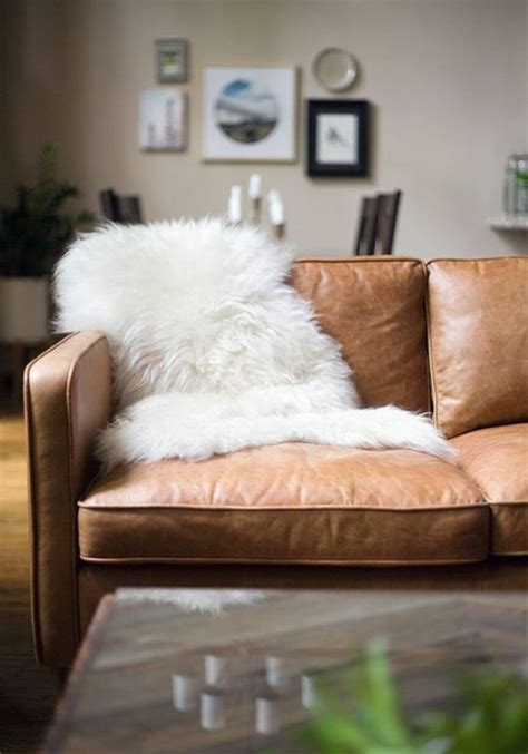 sheepskin on leather sectional | Sheepskins and sofas - the perfect ...