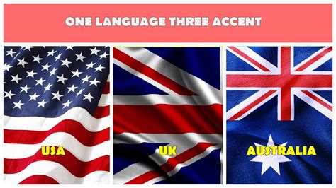 English Language One Language Three Accent Uk Usa Australia