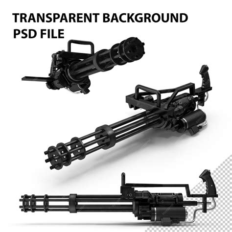 Premium PSD | Minigun png