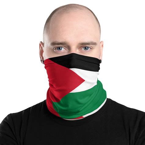 Flag Of Palestine Washable Face Mask Neck Gaiter Palestinian Etsy