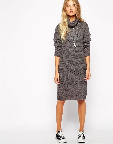 Noisy May Noisy May Roll Neck Sweater Dress At Asos Roll Neck Jumper Dress Sweater Dress