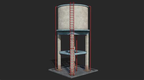 3d Model Water Tank Lowpoly Gameready Turbosquid 1830393