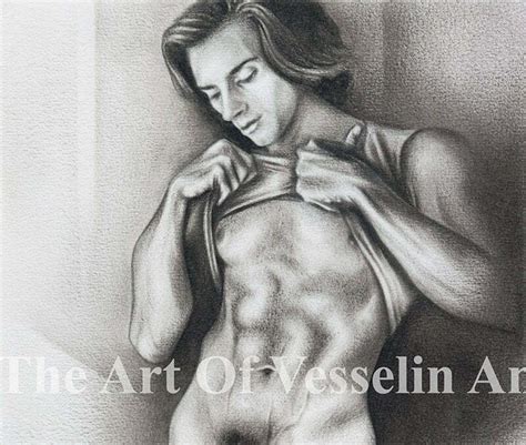 Print Of An Original Male Nude Oil Painting Man Posing Erotic Art Picture Artist Andreev
