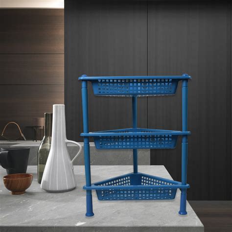 2812 Triangle Storage Plastic 3 Tier Rack Shelf For Kitchen Living
