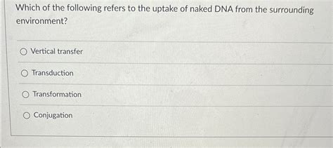 Solved Which Of The Following Refers To The Uptake Of Naked Chegg