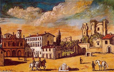 Reproducciones De Pinturas Paisaje Con Un Pueblo De Giorgio De Chirico