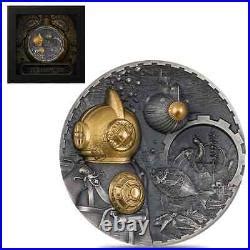 Cook Islands Oz Silver Steampunk Nautilus Coin Antiqued