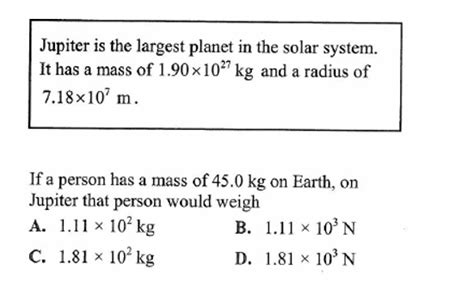 Solved Jupiter is the largest planet in the solar system. It | Chegg.com