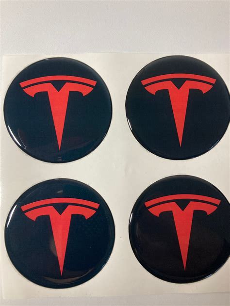 Set Of 4 Tesla High Quality 3d Domed Center Wheel Cap Silicone Etsy