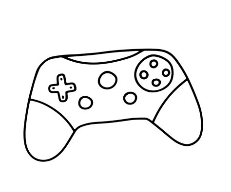 Line Sketch Joystick Doodle Vector Gamepad Isolated On White 14286392