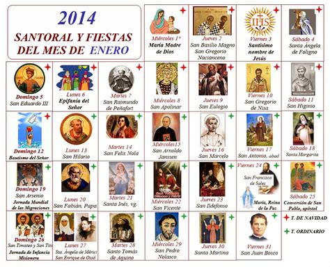 Santoral Y Fiestas Del Mes De Enero