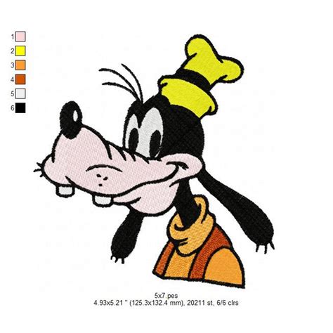 Goofy Disney Embroidery Design