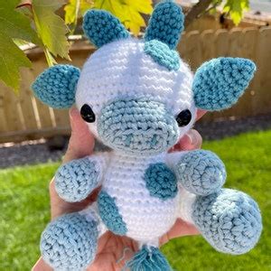 Crochet Blueberry Cow Plushie Blue Cow Plush Amigurumi Cow Etsy