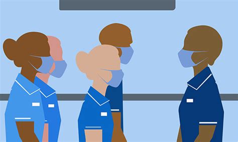 Illustration Shows Four Nurses Being Addressed By A Nurse Leader