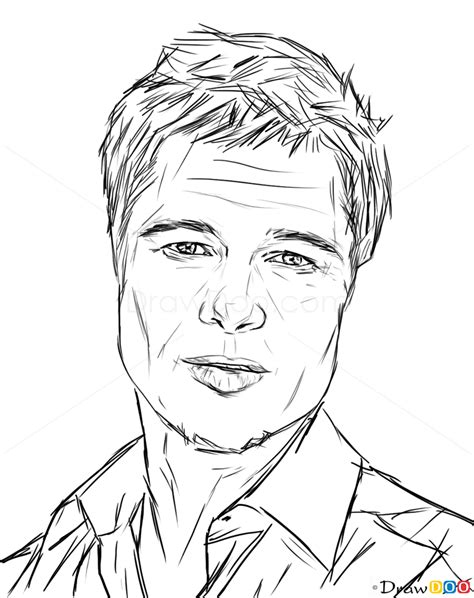 How to Draw Brad Pitt, Celebrities - How to Draw, Drawing Ideas, Draw ...