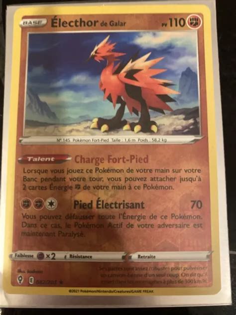 CARTE POKÉMON ELECTHOR de Galar 110 PV 82 203 Rare holo EUR 10 00