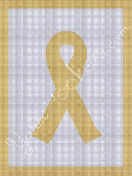 Military Yellow Ribbon Afghan Crochet Graph Pattern Chart