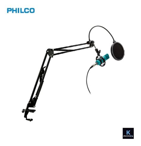 Kit Studio Philco Micrófono Con Soporte Antipop Y Stand Azul WeMarket