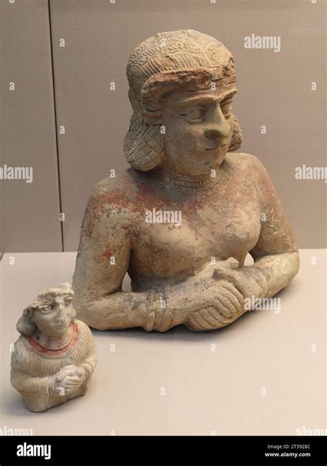 Painted statues of two women from the Old Babylonian period at the ...