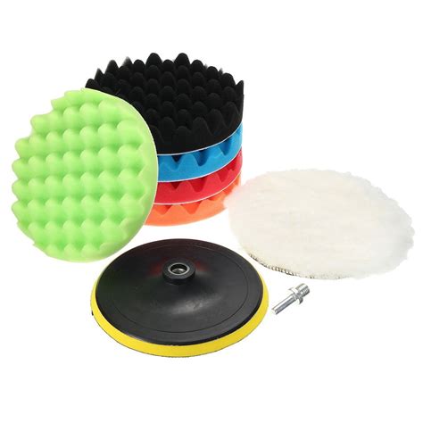 Pcs Sponge And Woolen Polishing Waxing Buffing Pads Kits With M