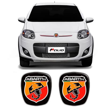 Kit 3 Adesivos Emblema Fiat Abarth Novo Palio